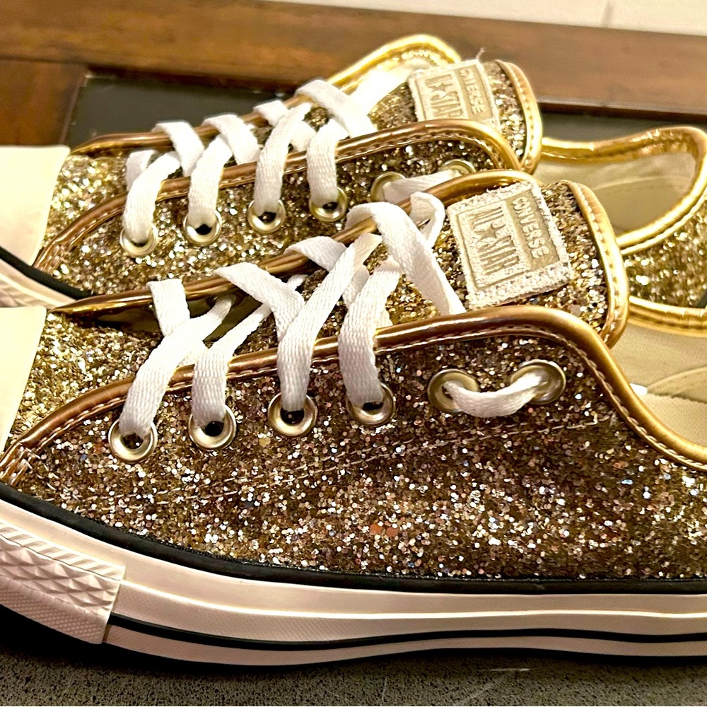 Converse All-Star low top Gold Glitter Sparkle Sneakers